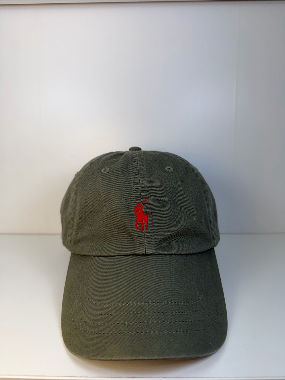 Polo Ralph Lauren Olive Green Baseball Cap with Red Pony
Embroidery
